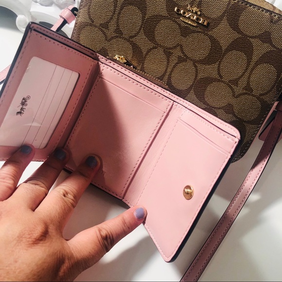 Crossbody & matching wallet khaki/ Blossom (Pink) - Picture 2 of 8